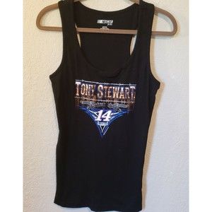 WOMEN'S Tony Stewart #14 Nascar Racing Black Tank Top Size XL